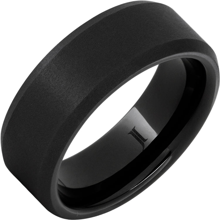 Black Diamond CeramicTM Beveled Edge Ring with Sandblast Finish