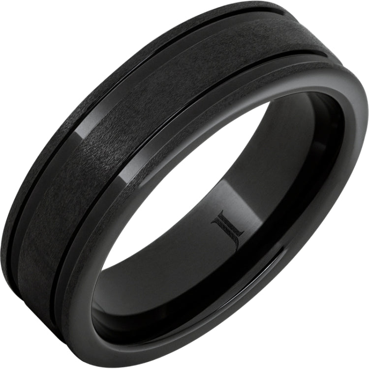 Black Diamond Ceramic Ring With Stone Finish