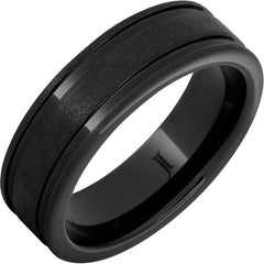 Black Diamond Ceramic Ring With Stone Finish
