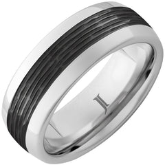 Serinium® Ring with Carved Ceramic Inlay