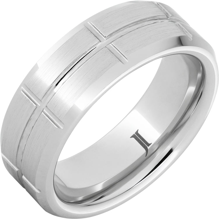 Grid Satin Finish Grid Pattern Serinium® Ring