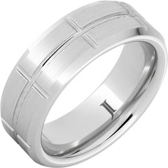 Grid Satin Finish Grid Pattern Serinium® Ring