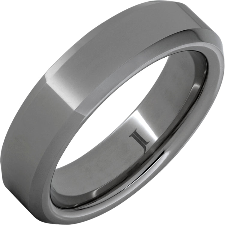 Rugged TungstenTM Ring with Beveled Edges