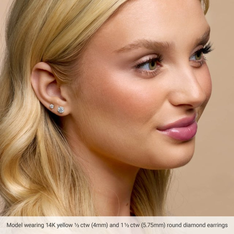 14K Rose Gold 5/8 CTW Lab-Grown Diamond 4-Prong Stud Earrings