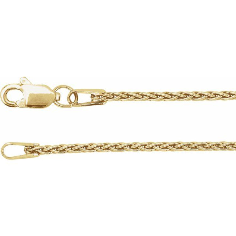 14K Yellow 1.25 mm Wheat 16" Chain