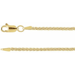 14K Yellow 1.8 mm Wheat 7" Chain