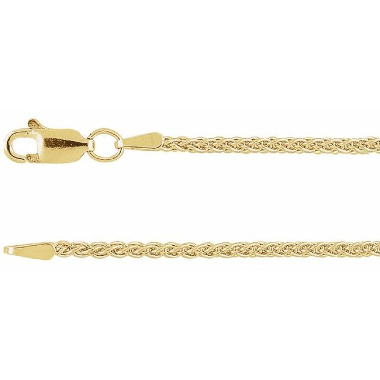 14K Yellow 1.8 mm Wheat 24" Chain