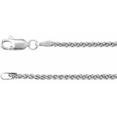 14K White 1.8 mm Wheat 18" Chain
