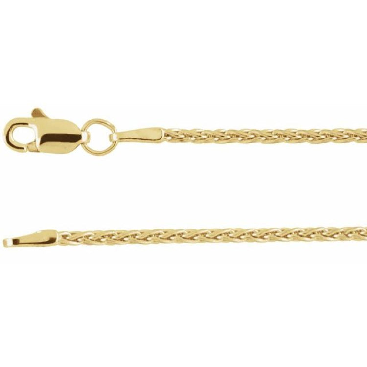 14K Yellow 1.5 mm Wheat 24" Chain