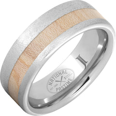National Pastime Collection Serinium® Ring with Maple Vintage Baseball Bat Wood Inlay and Stone Finish