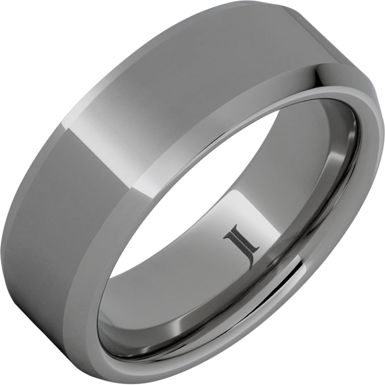 Rugged Tungsten Beveled Ring