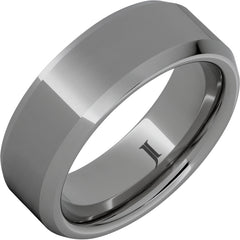 Rugged Tungsten Beveled Ring
