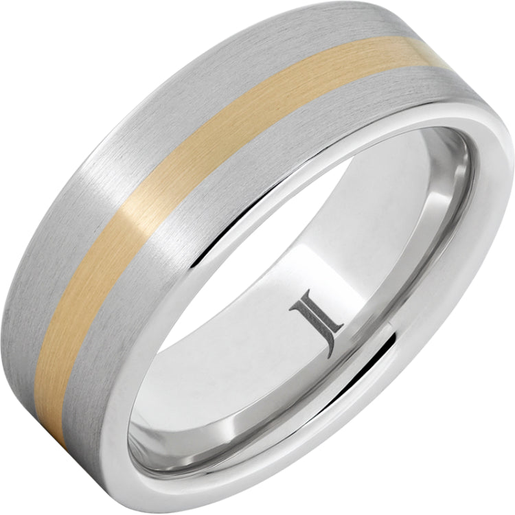 Serinium® Ring with 14K Yellow Gold Inlay