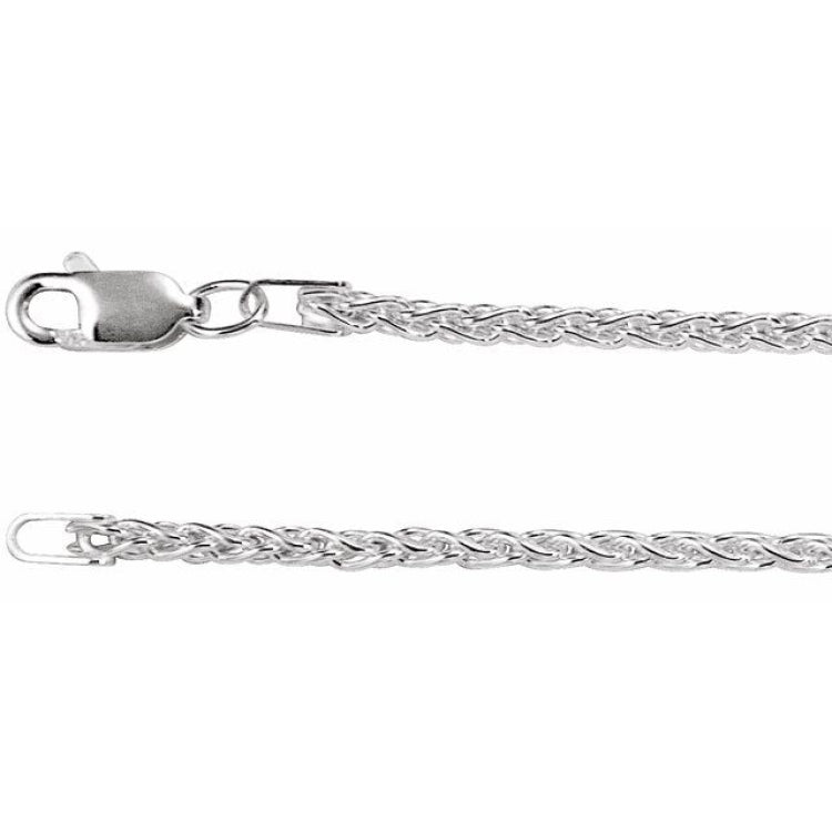 Sterling Silver 2.25 mm Wheat 24" Chain