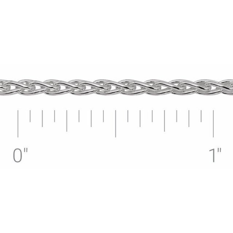 Sterling Silver 2.25 mm Wheat Chain by the Inch