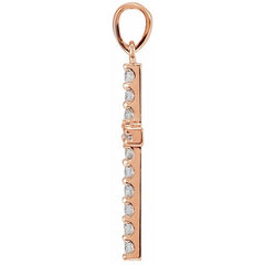 14K Rose 1/10 CTW Natural Diamond Cross Pendant
