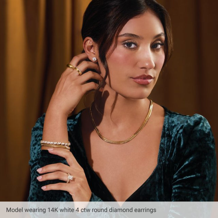 14K Rose 6 mm Natural Blue Zircon Earrings