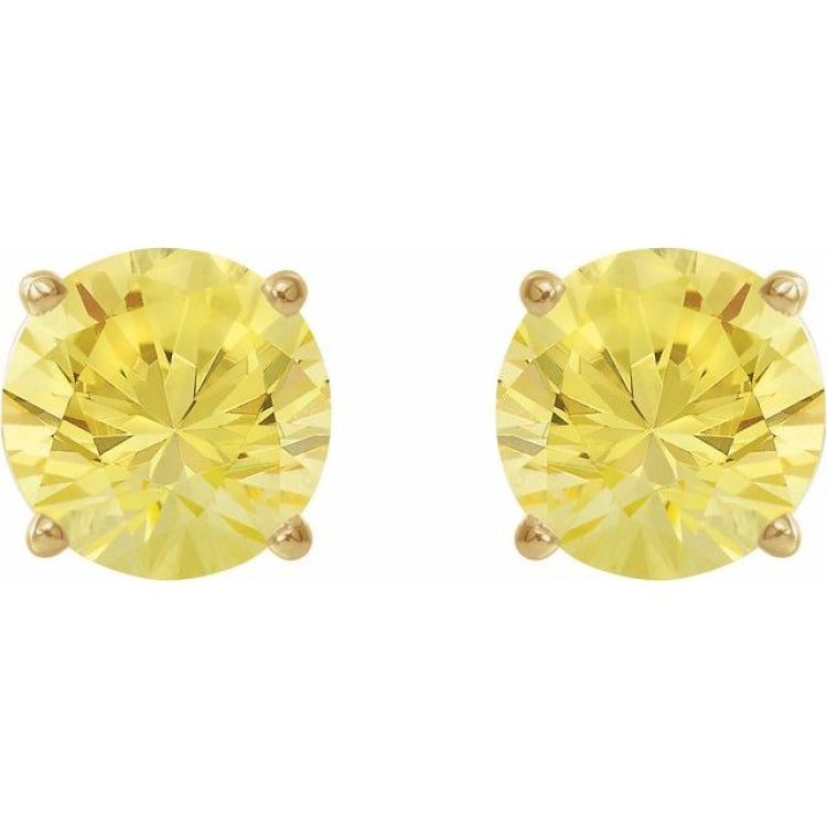 14K Yellow 7 mm Lab-Grown Yellow Sapphire Earrings