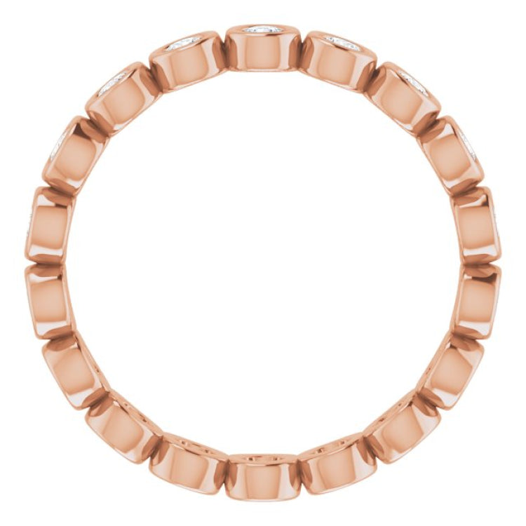 14K Rose 1/2 CTW Lab-Grown Diamond  Eternity Band Size 5