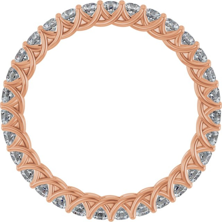 14K Rose 9/10 CTW Lab-Grown Diamond  Eternity Band