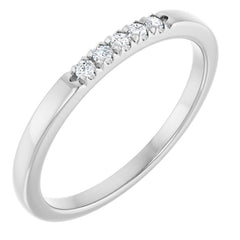 Platinum .08 CTW Lab-Grown Diamond French-Set Anniversary Band