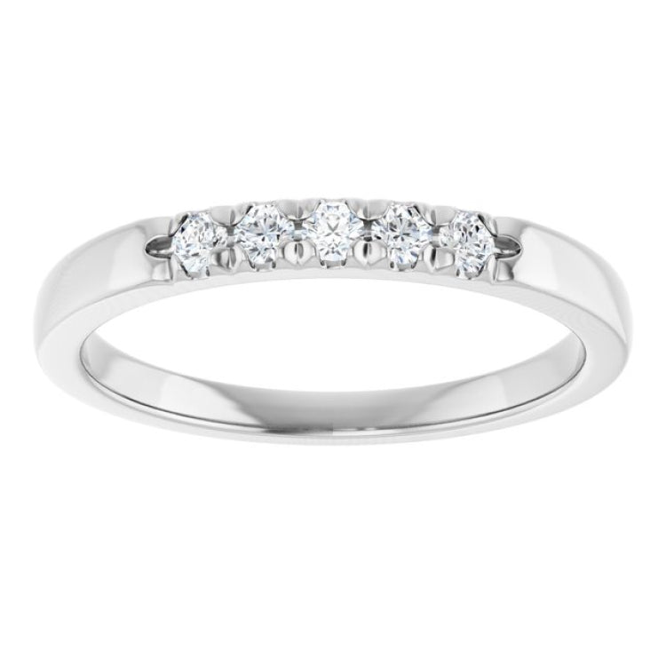 14K White 1/6 CTW Lab-Grown Diamond French-Set Anniversary Band