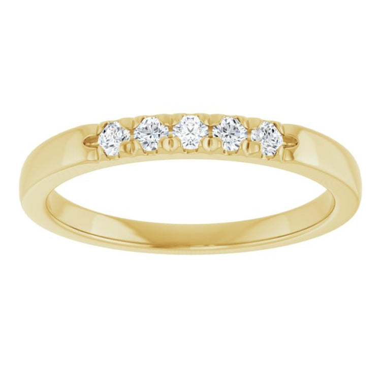 14K Yellow 1/6 CTW Lab-Grown Diamond French-Set Anniversary Band