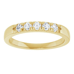 14K Yellow 1/3 CTW Lab-Grown Diamond French-Set Anniversary Band