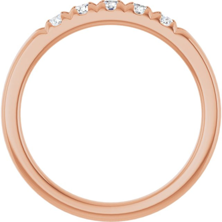 14K Rose 1/3 CTW Lab-Grown Diamond French-Set Anniversary Band