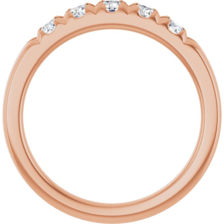 14K Rose 1/2 CTW Lab-Grown Diamond French-Set Anniversary Band