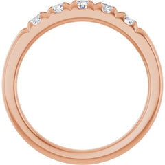 14K Rose 1/2 CTW Lab-Grown Diamond French-Set Anniversary Band