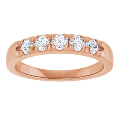 14K Rose 1/2 CTW Lab-Grown Diamond French-Set Anniversary Band