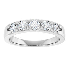Platinum 3/4 CTW Lab-Grown Diamond French-Set Anniversary Band