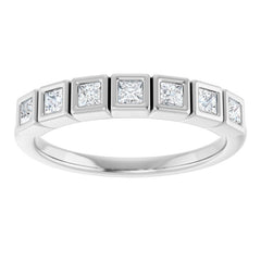 14K White 2x2 mm Square 1/3 CTW Natural Diamond Anniversary Band