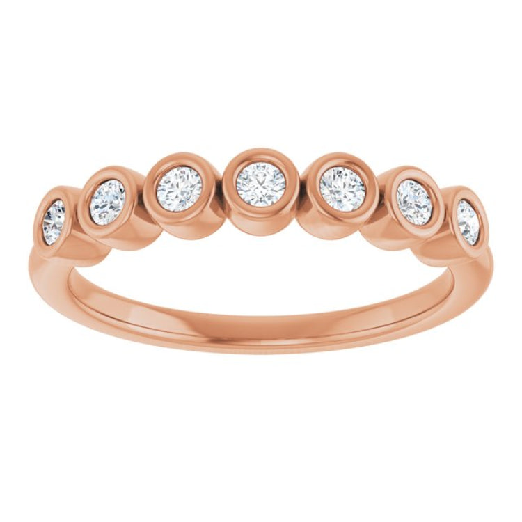 14K Rose 2 mm Round 1/5 CTW Natural Diamond Anniversary Band