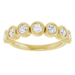14K Yellow 3 mm Round 5/8 CTW Natural Diamond Anniversary Band