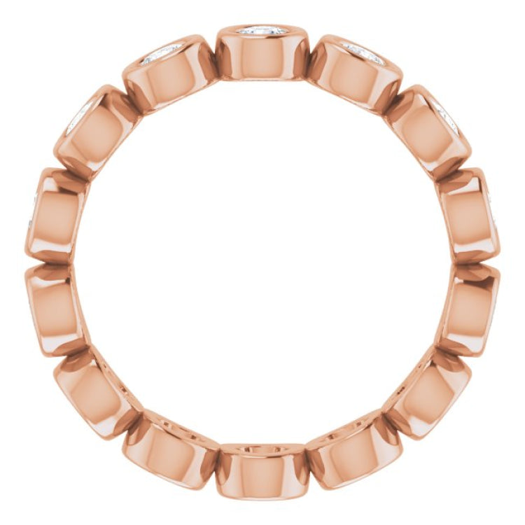 14K Rose 9/10 CTW Natural Diamond Eternity Band Size 5.5