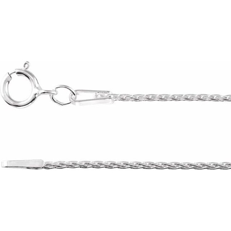 Sterling Silver 1 mm Wheat 16" Chain