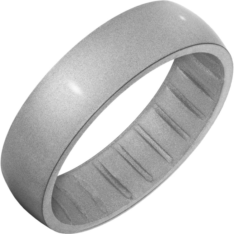 6mm TruBand Silicone Silver Glitter RingNew
