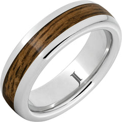 Barrel Aged Serinium® Dome Ring with Bourbon Inlay