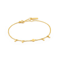 Gold Geometry Drop Discs Bracelet