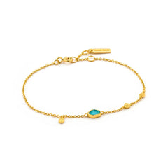 Gold Turquoise Discs Bracelet