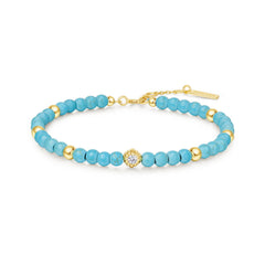 Gold Lab Created Turquoise Bracelet