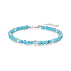 Silver Lab Created Turquoise Bracelet