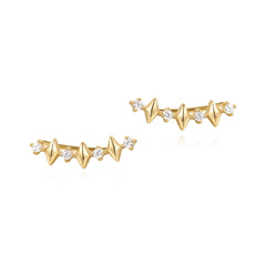 Gold Multi Sparkle Climber Studs
