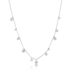 Silver Geometry Mixed Discs Necklace