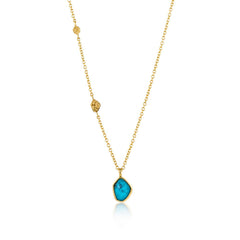 Gold Turquoise Pendant Necklace