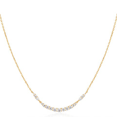 Gold Arc Pavé Necklace