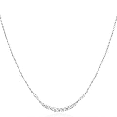 Silver Arc Pavé Necklace