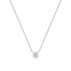Silver Round Solitaire Cubic Zirconia Necklace